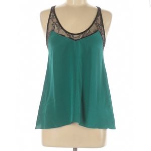 Karina grimaldi sleeveless green blouse